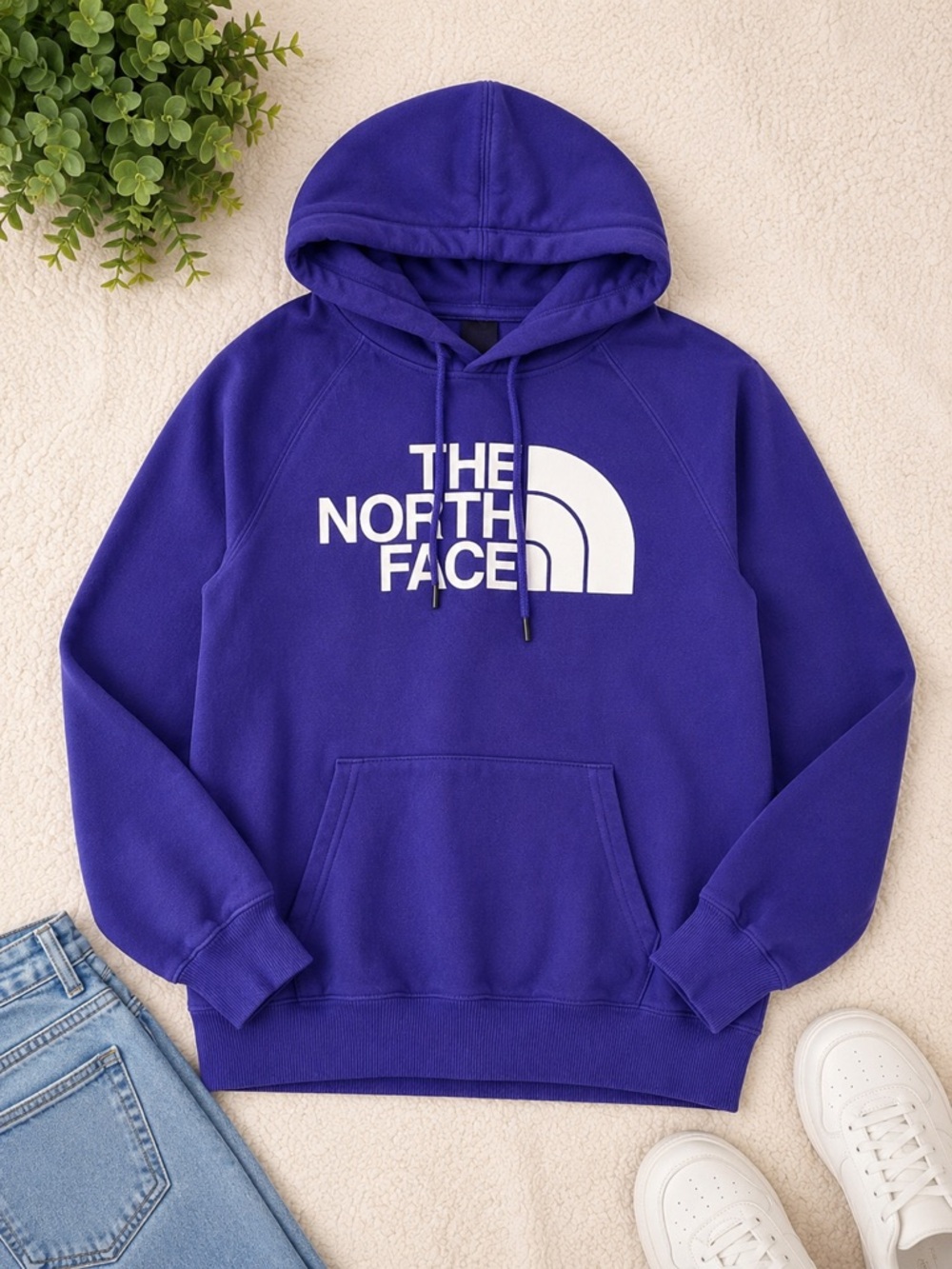 The North Face Purple Half Dome Logo Pullover Hoodie Womens Small Fleece TNF - Picture 6 of 6